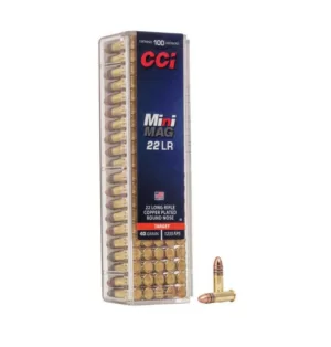 CCI 22 LR MINI MAG COPPER PLATED ROUND NOSE 40 GR
